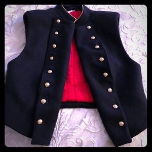 Military inspired wool vest,